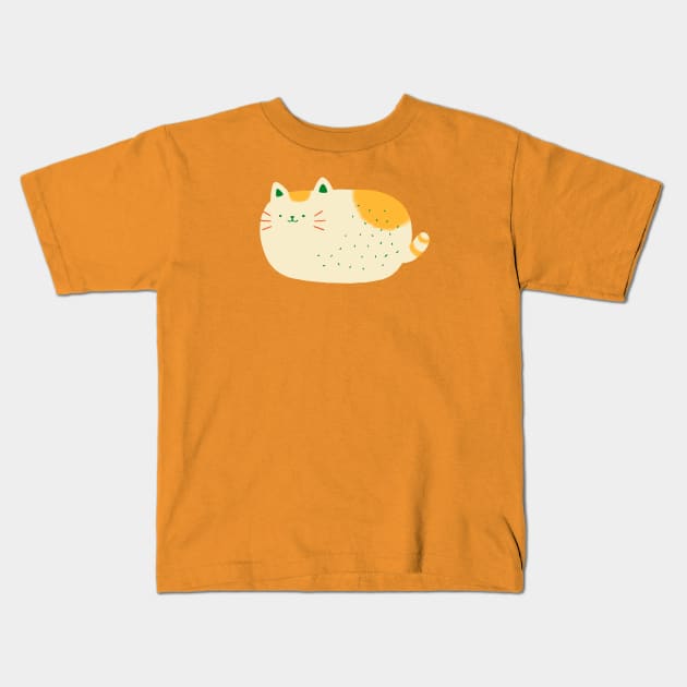 Orange-Spotted Cat Loaf Kids T-Shirt by sinyipan